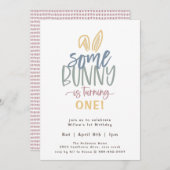 うさぎさんの誕生日パーティー招待状 招待状 (正面/裏面)