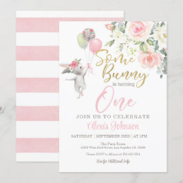 うさぎさん、１さいのおたんじょうびだよ 招待状