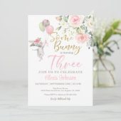 うさぎさん、3さいのおたんじょうび!ご招待状 招待状 (スタンド正面)