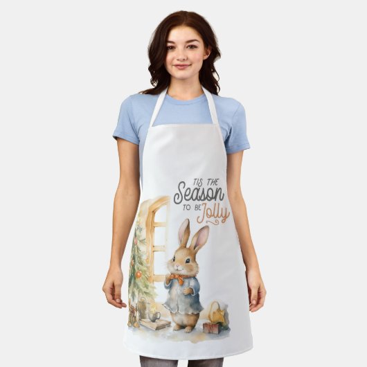 うさぎすてきは エプロン (着用した状態)