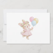 うさぎちゃんピンクが1歳の誕生日を迎えるよ 写真 招待状 (裏面)