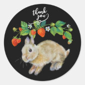 うさぎといちごのthank youシール ラウンドシール (正面)