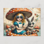 うさぎとアリスが浮かぶ旅 ポストカード (正面)