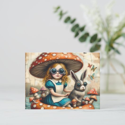 うさぎとアリスが浮かぶ旅 ポストカード (スタンド正面)