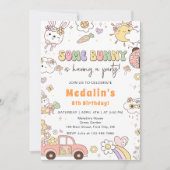 うさぎと一緒にパーティー イースターバースデーパーティー 招待状 (正面)