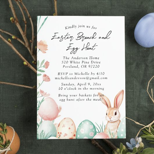 うさぎと卵のイースターブランシュと卵の宝探し 招待状