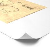 うさぎと月日本のプリント ポスター (角)