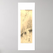 うさぎと月日本のプリント ポスター (正面)