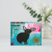 うさぎと蝶 ポストカード (スタンド正面)