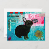 うさぎと蝶 ポストカード (正面/裏面)