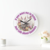 うさぎについて話すおもしろい ラージ壁時計 (ホーム)