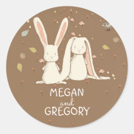 うさぎのかわいいアザラシ ラウンドシール