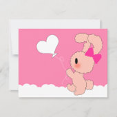 うさぎのかわいい4歳の誕生日の招待 招待状 (正面)