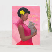 「うさぎのイースター・レディ」 グリーティングカード (正面)