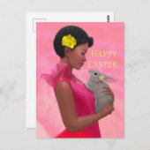 「うさぎのイースター・レディ」 ポストカード (正面/裏面)