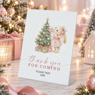 うさぎのクリスマスサイン ご来場ありがとう 台座サイン