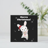 うさぎのクリスマス 冬の動物 ウサギたち 招待状 (スタンド正面)