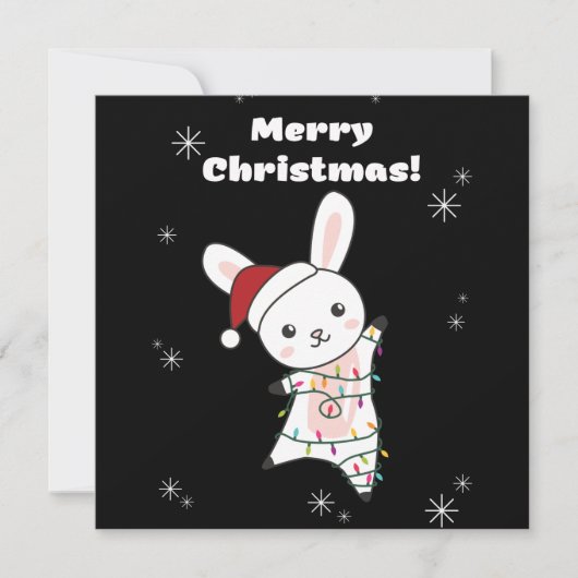 うさぎのクリスマス 冬の動物 ウサギたち 招待状 (正面)