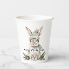 うさぎのグリーンハット クリスマス 紙コップ