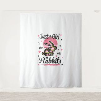 うさぎのシャツ。ウサギを愛する女の子 タペストリー