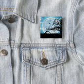 うさぎのシルエットが描かれた神秘的な月 缶バッジ (インサイチュ)