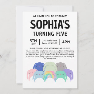 うさぎのスクイッシュマロ 誕生日パーティー 招待状