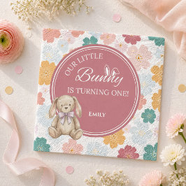 うさぎのナプキン うさぎ 1歳 誕生日パーティー スタンダードカクテルナプキン