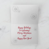 うさぎのバニーが動お洒落物のクリスマス シーズンカード (内部)