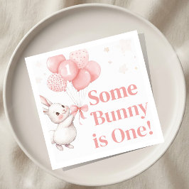 うさぎのバルーン誕生日パーティー スタンダードランチョンナプキン