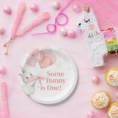 うさぎのバルーン誕生日パーティー ペーパープレート (パーティー)