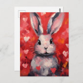 うさぎのバレンタインデー ポストカード (正面/裏面)