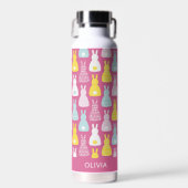 うさぎのピンク柄　ウォーターボトル ウォーターボトル (正面)