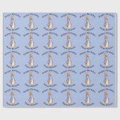 うさぎのピーターと青い背景 ラッピングペーパー (フラット)