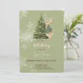 うさぎのピーターのクリスマス1歳の誕生日パーティー招待状 招待状 (スタンド正面)