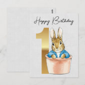 うさぎのピーター 誕生日おめでとう1歳 ポストカード (正面/裏面)