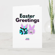 うさぎのフワフワ 縦型スタンダード グリーティングカード