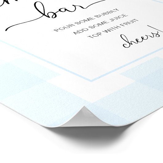 うさぎのブルーギンガムミモーザバーサイン ポスター (角)