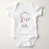 うさぎのボディスーツ 1歳の誕生日服 ベビーボディスーツ (正面)
