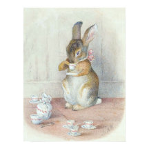 うさぎのミス・バニー お茶の時間の保育園壁画