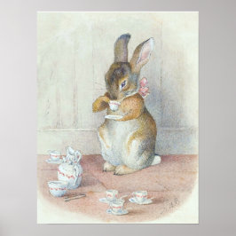 うさぎのミス・バニー　お茶の時間の保育園壁画 ポスター