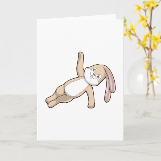 うさぎのヨガストレッチ カード (黄色い花)