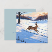 うさぎの優雅な跳躍 : 冬の喜びに満ちて シーズンカード (正面/裏面)