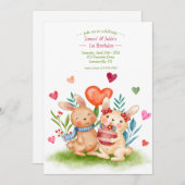 うさぎの兄弟 招待状 (正面/裏面)