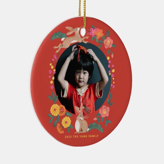 うさぎの写真の旧正月 セラミックオーナメント (右)