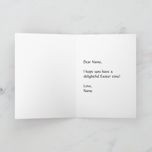 うさぎの列のグリーティングカード カード (内部)