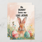 うさぎの卵のカード、イエスのように私を愛するうさぎはいない シーズンカード (正面/裏面)