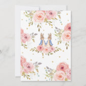 うさぎの双子ちゃんのベビーシャワー招待状 招待状 (裏面)