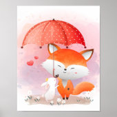 うさぎの可愛いキツネ|うさぎ恋人への贈り物 ポスター (正面)