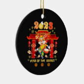 うさぎの大晦日の幸中国のせ セラミックオーナメント (右)