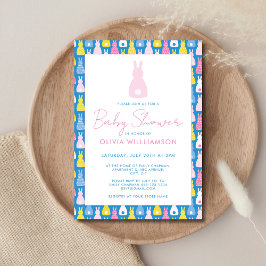 うさぎの女の子のベビーシャワー 招待状